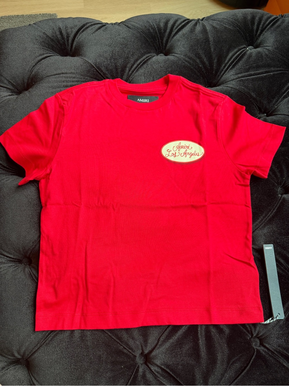 AMIRI Kids Red Crewneck Logo Tee